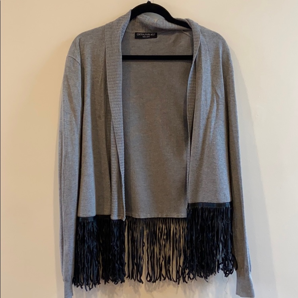 Sweater with Leather Fringes